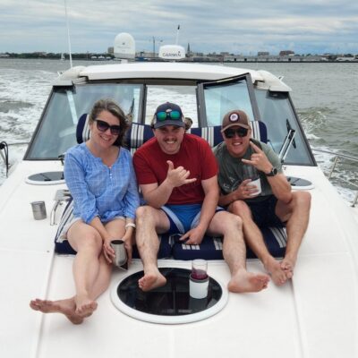 Taking in the Charleston Harbor while on a boat charter
