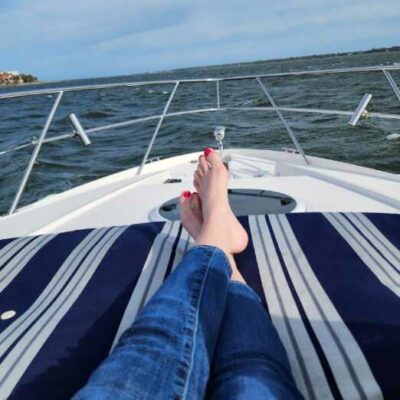 Relaxing on a boat charter in charleston sc