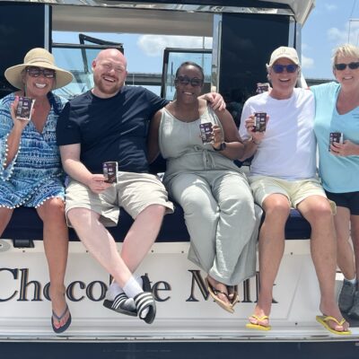 Friends on a yacht charter in Charleston SC